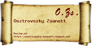 Osztrovszky Zsanett névjegykártya