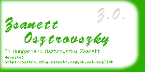 zsanett osztrovszky business card